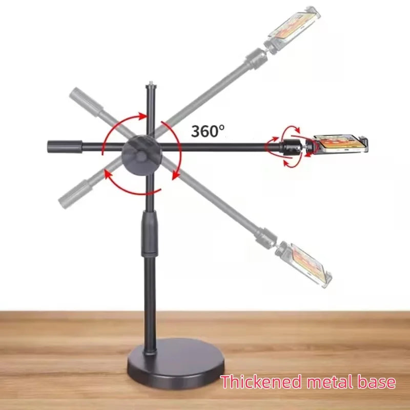 Overhead Tabletop Phone Stand with Boom Arm