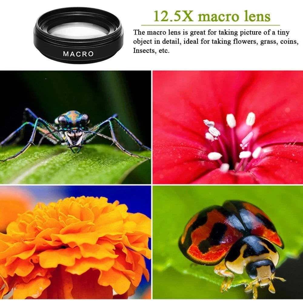 2-in-1 Phone Lens: 0.45x Wide Angle + 12.5x Macro (49mm)