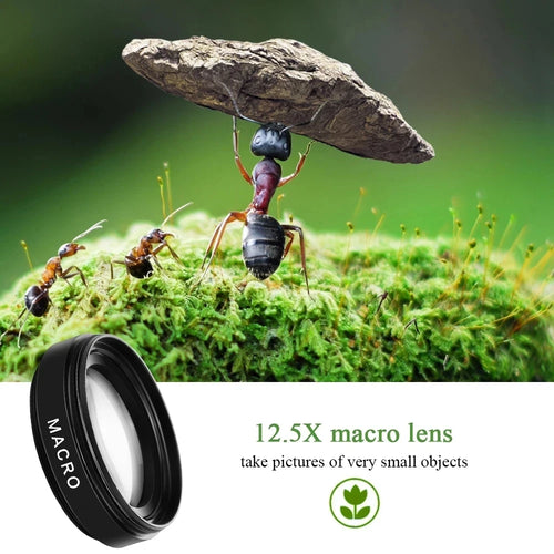 2-in-1 Phone Lens: 0.45x Wide Angle + 12.5x Macro (49mm)
