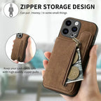 For Oneplus13 One Plus 15 12 13R Zipper Leather Case Magnet Wallet Card Back Etui Oneplus 15 Case Phone 1+ 13 One Plus 15R Funda
