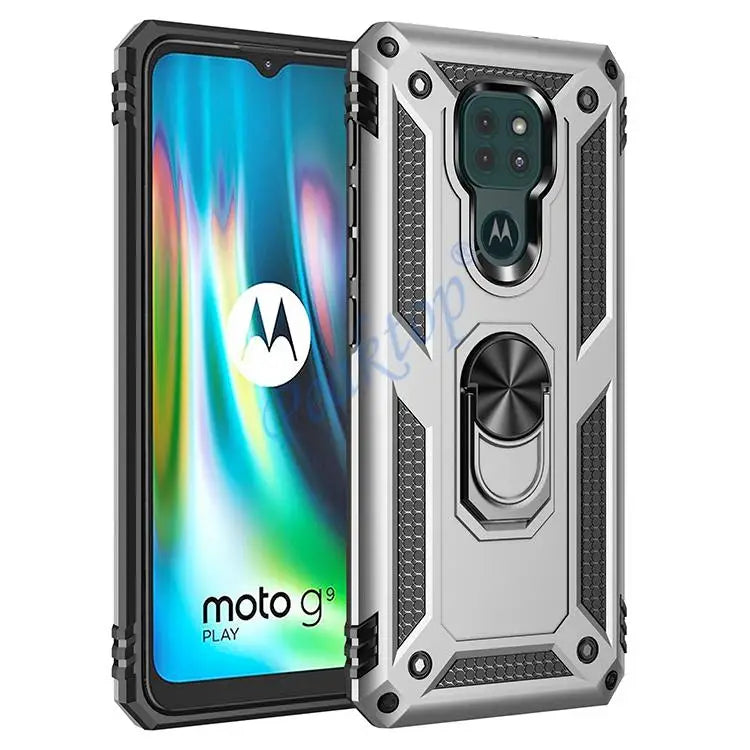 Armor Shockproof Case for Motorola Moto G9 Play G9play G 9 Play Military Drop Protective Magnet Car Holder Ring Case Cover