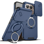 Magnetic Ring Stand Phone Case for Xiaomi 17 Pro Max 15T Pro Poco F8 Ultra Slide Camera Lens Protection Hard Plastic Back Cover