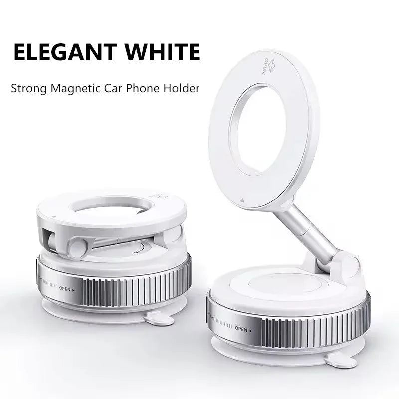 Vacuum Magnet Phone Bracket 360° Multi-angles Adjustment Strong Magnetic Suck Design Foldable Car Holder For Bath Car New
