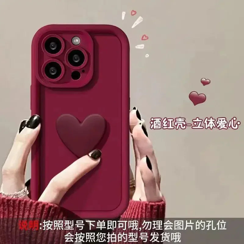 3D Love Heart Ear Case For Xiaomi 14T Pro 14 13T 12 13 11 Lite 5G NE 12T POCO X7 X6 Pro X5 M7 M6 F5 F7 Mi 15 Ultra Silicon Cover