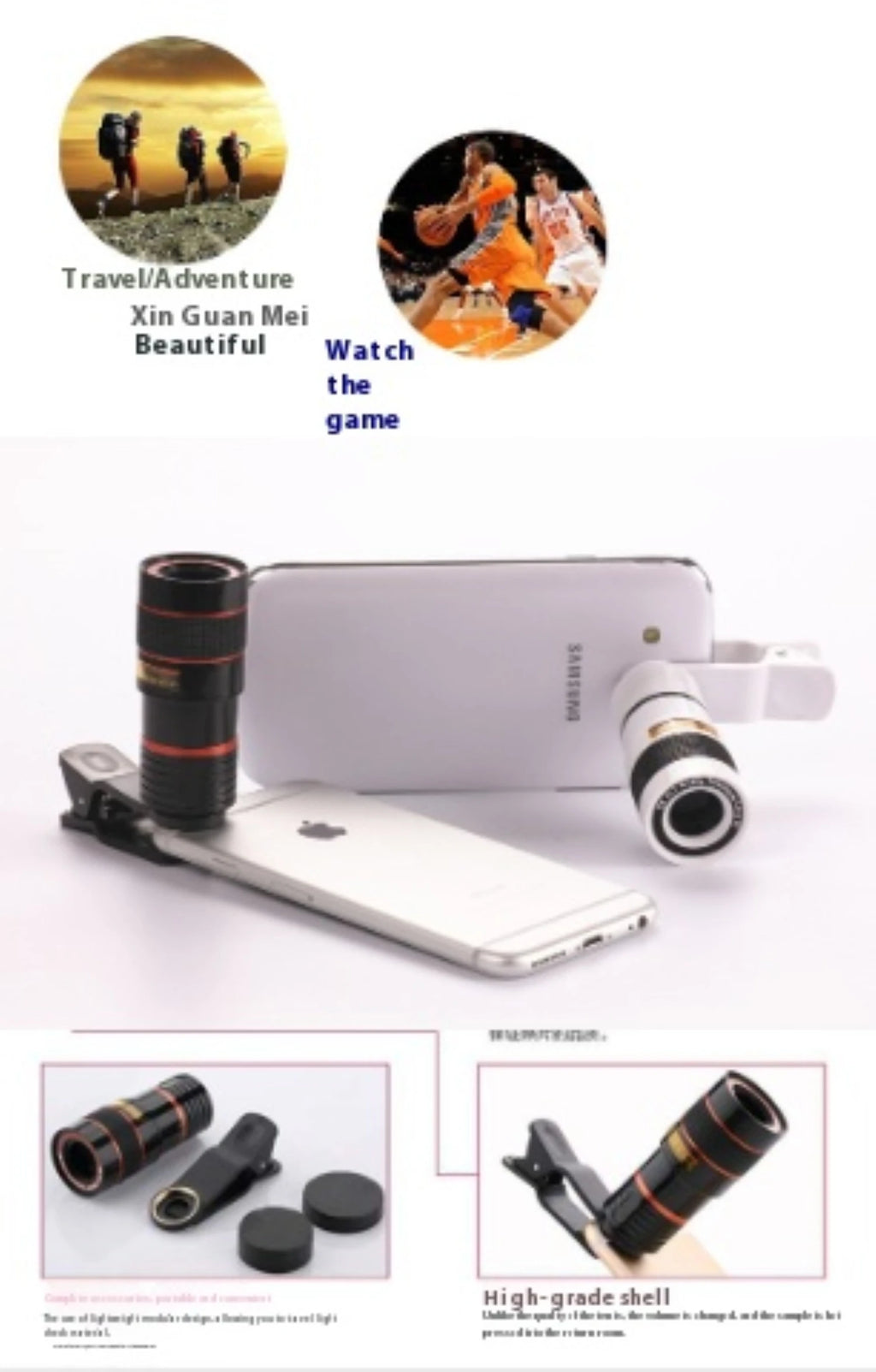 8x HD Telephoto Phone Lens with Effect Filters