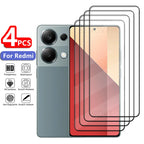 1/2/3/4PCS For Xiaomi Redmi Note 13 Pro Glass Redmi Note 13 Tempered Glass Full Cover Glue 9H Screen Protector Redmi Note 13 Pro