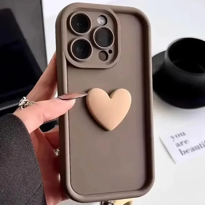 3D Love Heart Ear Case For Xiaomi 14T Pro 14 13T 12 13 11 Lite 5G NE 12T POCO X7 X6 Pro X5 M7 M6 F5 F7 Mi 15 Ultra Silicon Cover