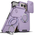 Magnetic Ring Stand Phone Case for Xiaomi 17 Pro Max 15T Pro Poco F8 Ultra Slide Camera Lens Protection Hard Plastic Back Cover