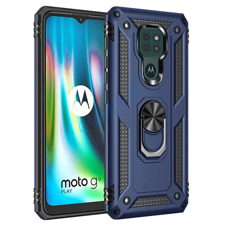 Armor Shockproof Case for Motorola Moto G9 Play G9play G 9 Play Military Drop Protective Magnet Car Holder Ring Case Cover