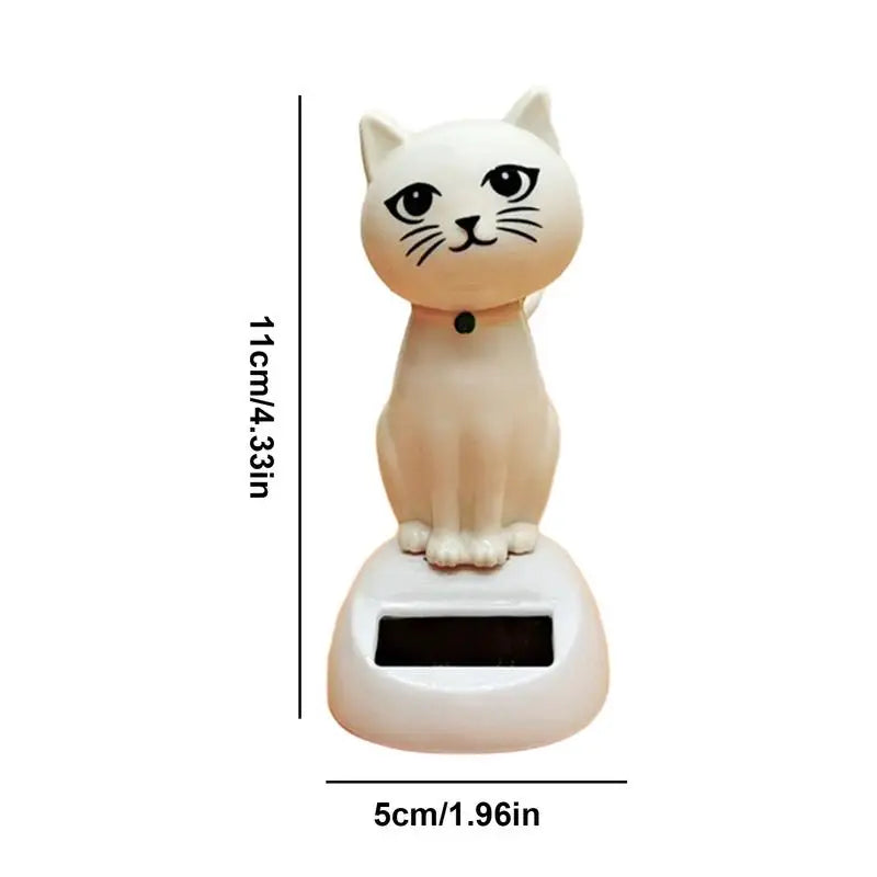 Car Decoration Solar Cartoon Cat Toy Dashboard Decorations Shaking Cat Car Ornaments Small Gadget Decor Car Interior Accessories