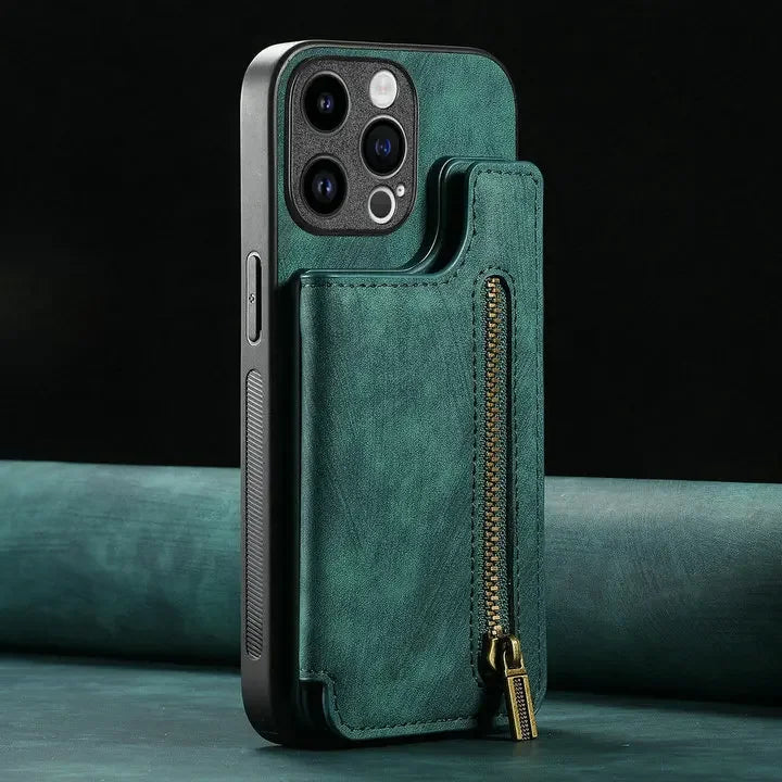 For Oneplus13 One Plus 15 12 13R Zipper Leather Case Magnet Wallet Card Back Etui Oneplus 15 Case Phone 1+ 13 One Plus 15R Funda