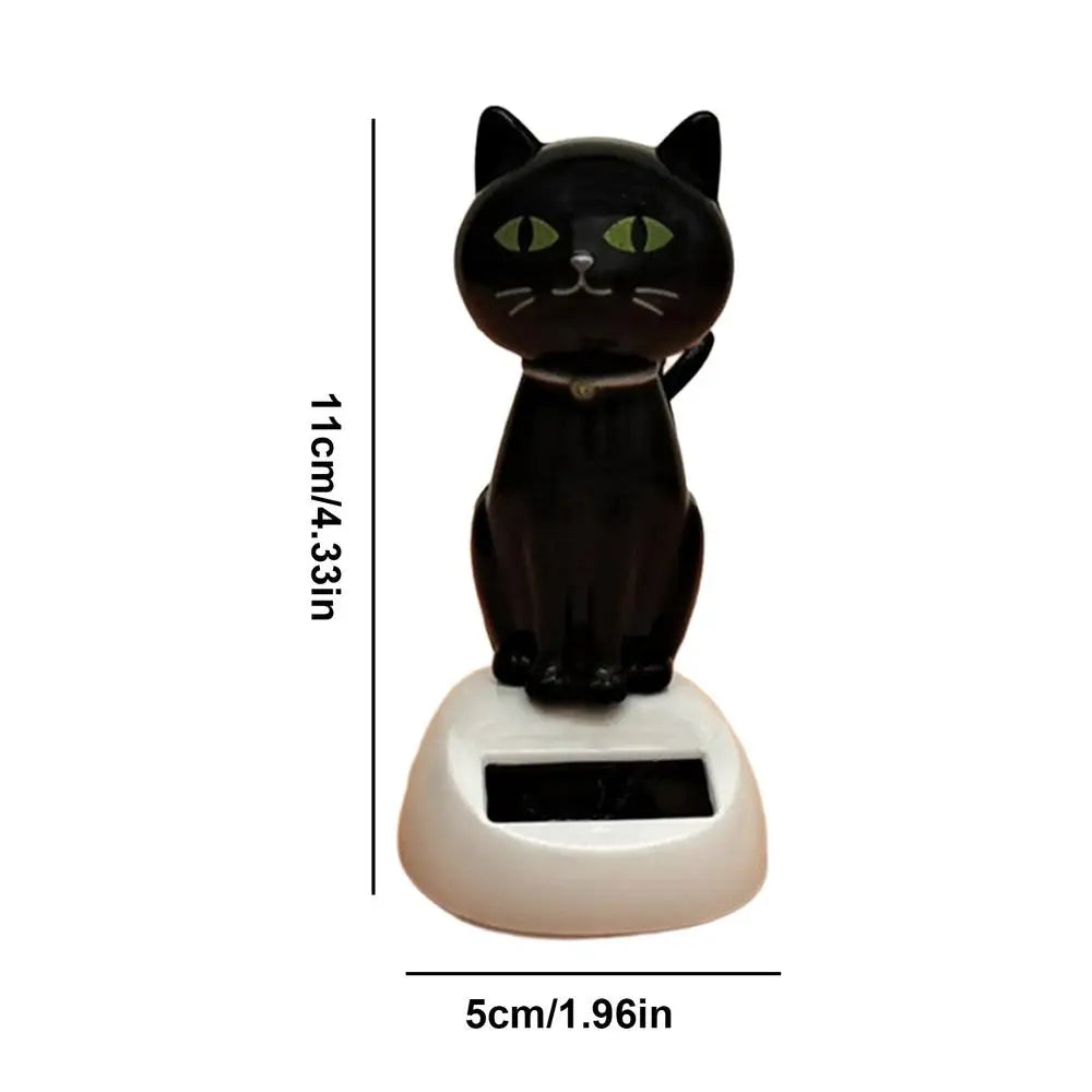 Car Decoration Solar Cartoon Cat Toy Dashboard Decorations Shaking Cat Car Ornaments Small Gadget Decor Car Interior Accessories