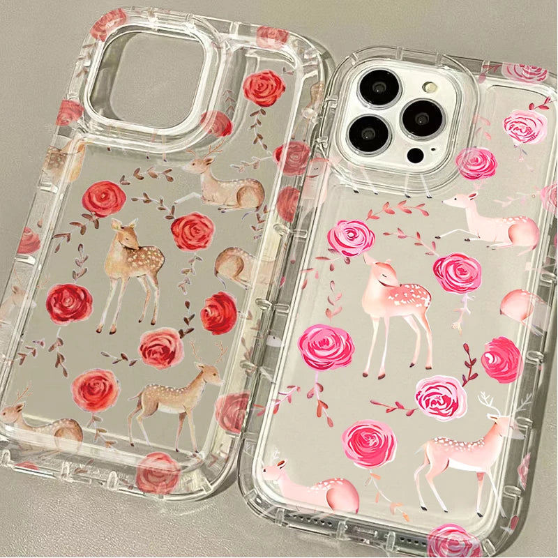 Full Screen Cherry Strawberry Case For iPhone 16 15 14 13 12 11 Pro Max XS X XR 8 7 Plus SE 2020 Shockproof Clear Protector Etui