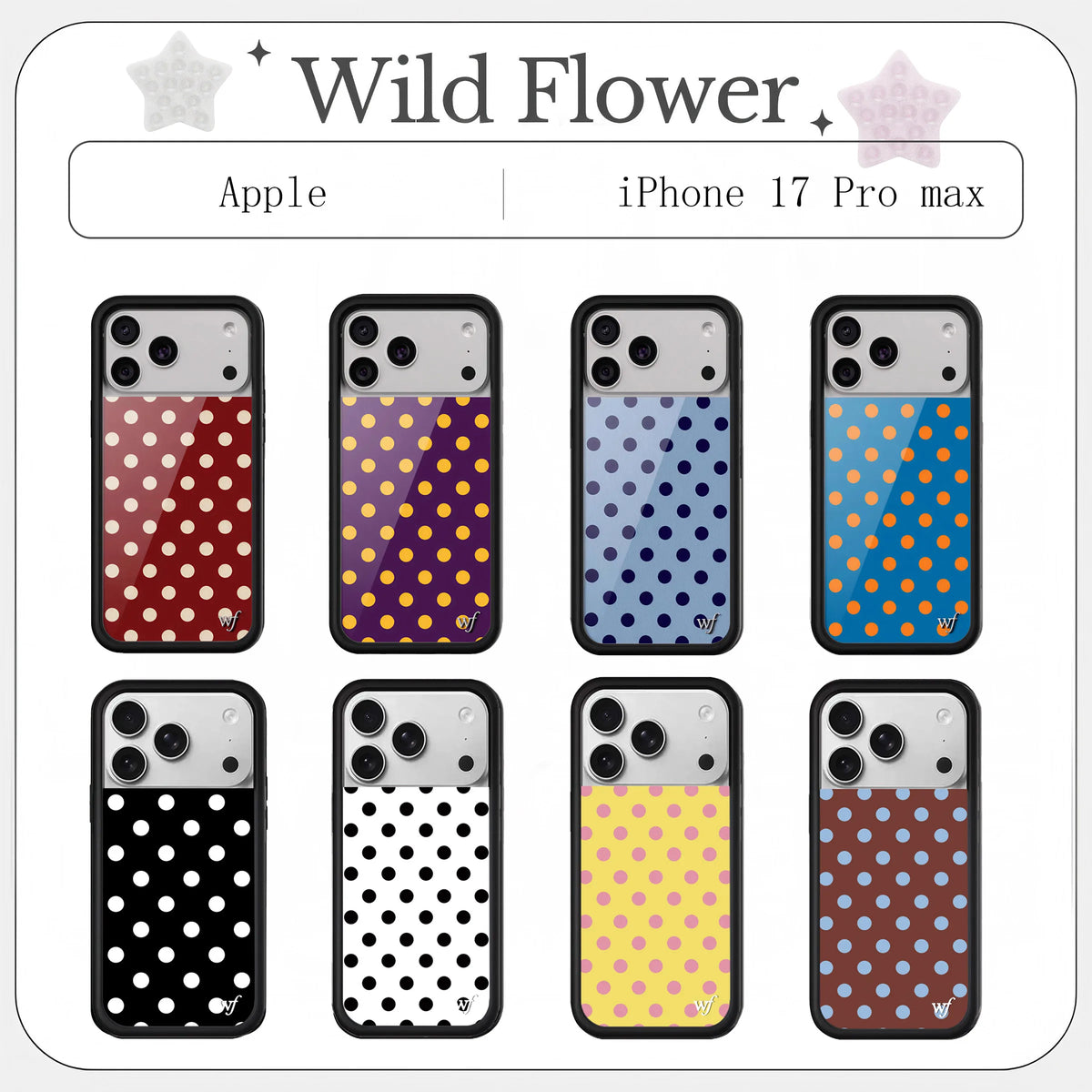 New Wildflower 3D Musical Polka point Phone Case for iPhone 17ProMax 12 13 14 15 16 17 Pro Max Plus Air funny Luxury WF Cover
