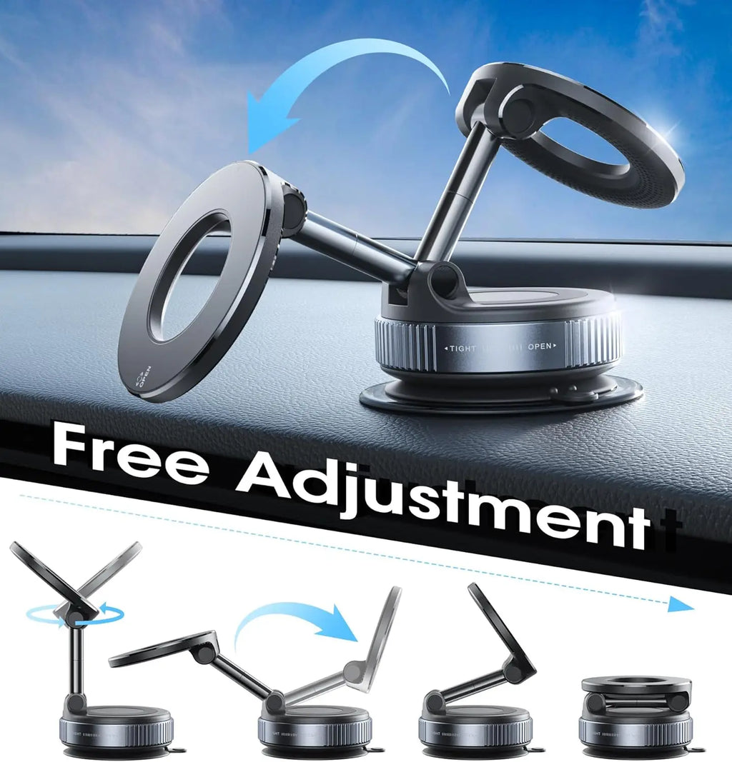 Yanace 15W MagSafe Car Charger Fast Wireless Charging 360° Rotation & Strong Suction Mount  iPhone Sleek Safe Driving Essential