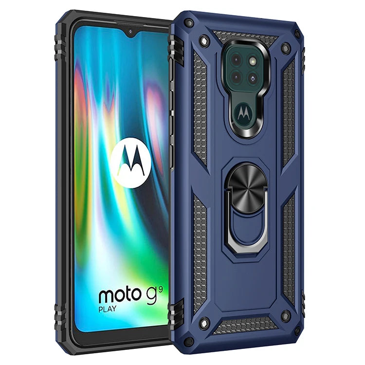 Armor Shockproof Case for Motorola Moto G9 Play G9play G 9 Play Military Drop Protective Magnet Car Holder Ring Case Cover