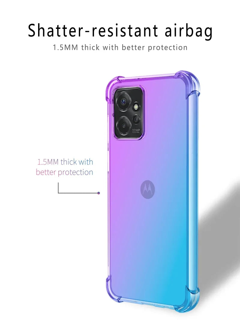 Shockproof Gradient Airbag TPU Case for Moto Moto Edge 50 Pro 40 Neo 30 Ultra Fusion Protective Cover Funda Coque