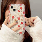 Full Screen Cherry Strawberry Case For iPhone 16 15 14 13 12 11 Pro Max XS X XR 8 7 Plus SE 2020 Shockproof Clear Protector Etui