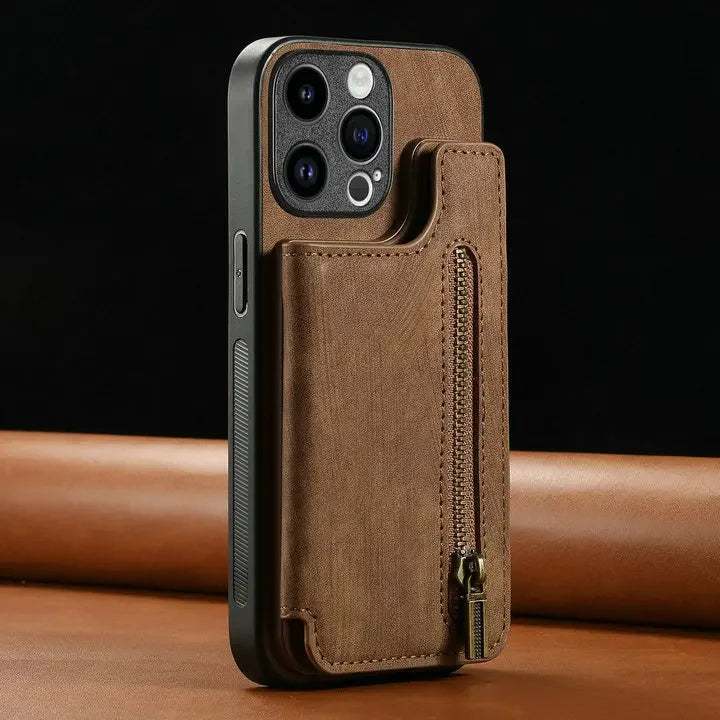 For Oneplus13 One Plus 15 12 13R Zipper Leather Case Magnet Wallet Card Back Etui Oneplus 15 Case Phone 1+ 13 One Plus 15R Funda