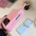 Colorful Liquid Silicone With Handheld Ring Case For Samsung Galaxy Z Flip 4 3 ZFlip4 ZFlip3 Matte Skin Feel Shockproof Cover