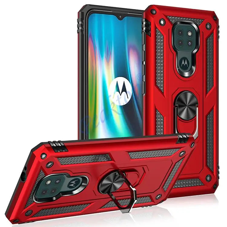 Armor Shockproof Case for Motorola Moto G9 Play G9play G 9 Play Military Drop Protective Magnet Car Holder Ring Case Cover