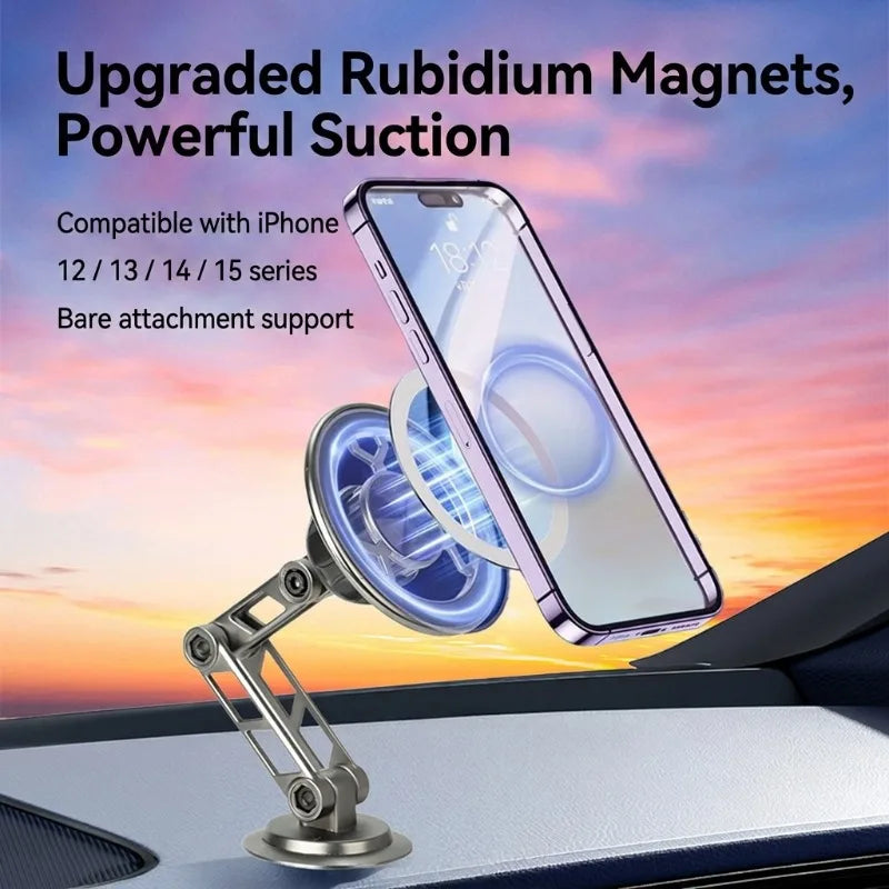 Car Mechanical Arm Phone Holder Universal Auto Interior Accessory Easy Install Safe Driving Gadget 360° Rotatable Magnetic Mount