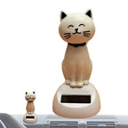 Car Decoration Solar Cartoon Cat Toy Dashboard Decorations Shaking Cat Car Ornaments Small Gadget Decor Car Interior Accessories