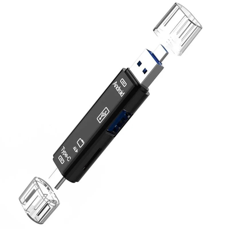 5-in-1 Memory Card Reader (USB-A, Type-C, Micro USB, SD & microSD)
