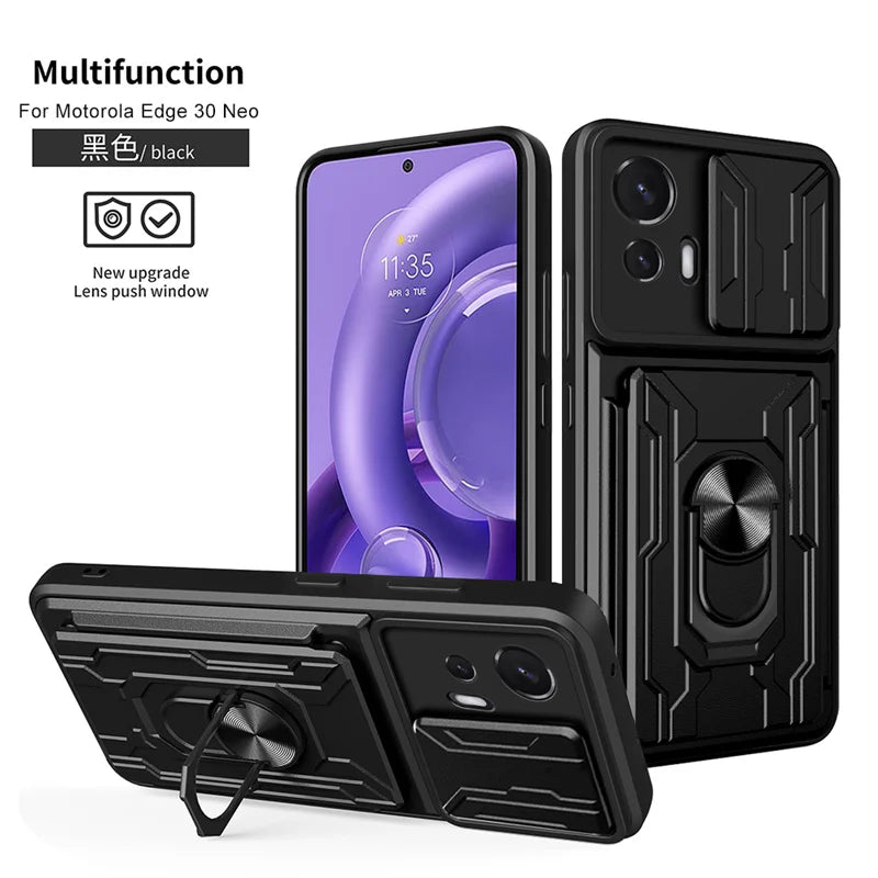 For Motorola Edge 30 Neo Case Car Magnetic Holder Stand Armor Phone Cases For Moto Edge30 Lite Edge 30 Fusion Ultra X30 S30 Pro