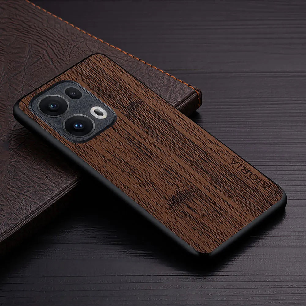 Case for Oppo Reno 13 12 11 Pro funda bamboo wood pattern Luxury Leather phone coque for OPPO Reno 13 12 11 F pro case capa