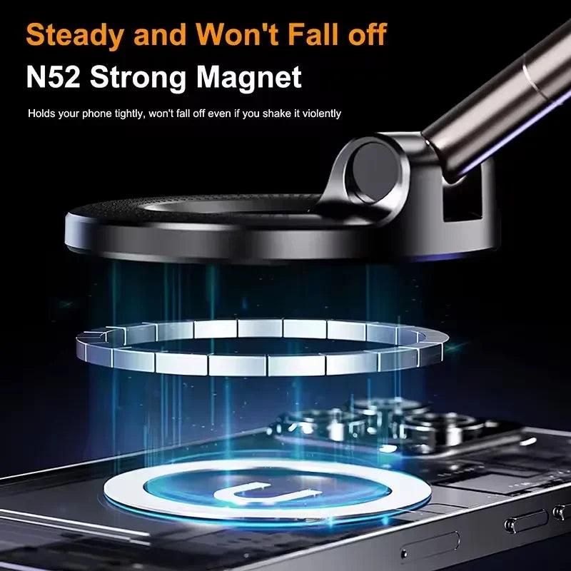 Vacuum Magnet Phone Bracket 360° Multi-angles Adjustment Strong Magnetic Suck Design Foldable Car Holder For Bath Car New