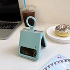 Colorful Liquid Silicone With Handheld Ring Case For Samsung Galaxy Z Flip 4 3 ZFlip4 ZFlip3 Matte Skin Feel Shockproof Cover