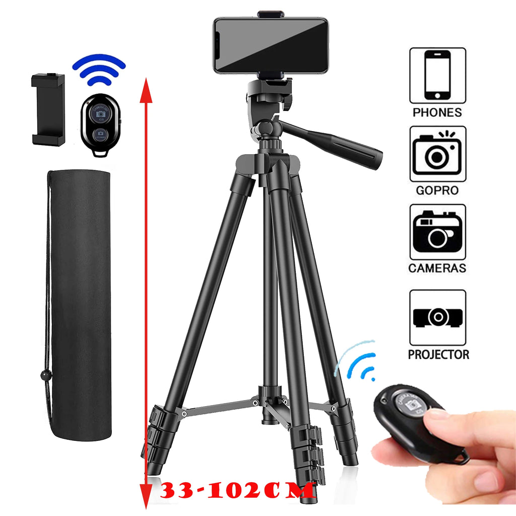Lightweight Phone Tripod with Bluetooth Remote