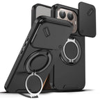 Magnetic Ring Stand Phone Case for Xiaomi 17 Pro Max 15T Pro Poco F8 Ultra Slide Camera Lens Protection Hard Plastic Back Cover