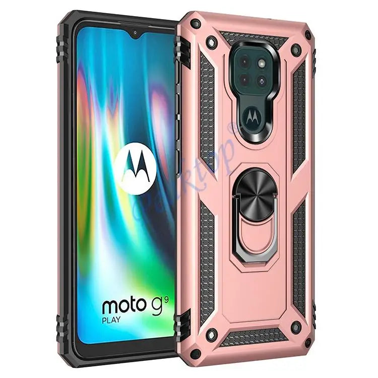 Armor Shockproof Case for Motorola Moto G9 Play G9play G 9 Play Military Drop Protective Magnet Car Holder Ring Case Cover