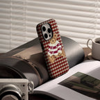 Plaid Teddy Bear Christmas Cheer IPhone 17 Phone Case for 16E 16 15 14 13 12 11 17 Pro Max Plus Double-layer Back Cover
