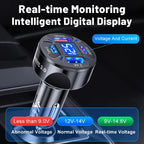 USB Car Charger 30W 4 Ports Type C PD Fast Charging Quick Charge Power Adapter Digital Display for Huawei IPhone Xiaomi in Car