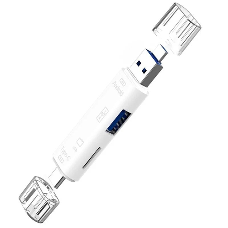 5-in-1 Memory Card Reader (USB-A, Type-C, Micro USB, SD & microSD)