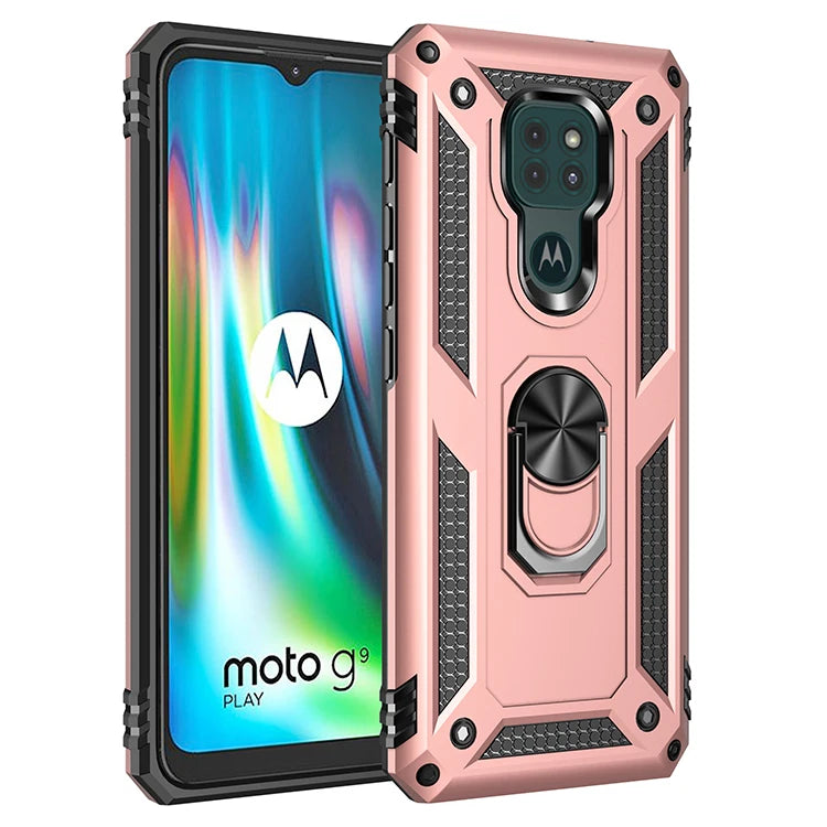 Armor Shockproof Case for Motorola Moto G9 Play G9play G 9 Play Military Drop Protective Magnet Car Holder Ring Case Cover