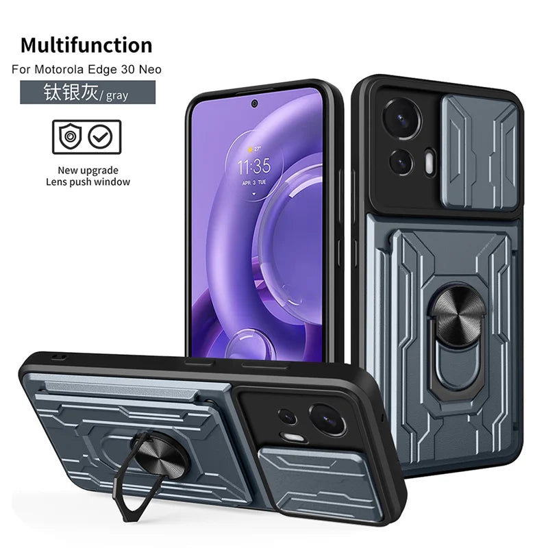 For Motorola Edge 30 Neo Case Car Magnetic Holder Stand Armor Phone Cases For Moto Edge30 Lite Edge 30 Fusion Ultra X30 S30 Pro