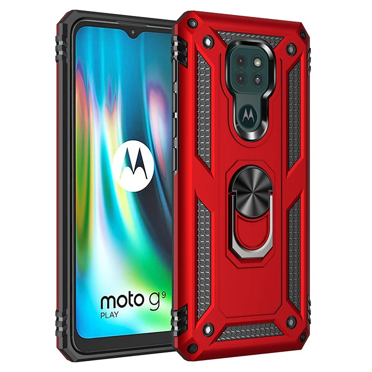 Armor Shockproof Case for Motorola Moto G9 Play G9play G 9 Play Military Drop Protective Magnet Car Holder Ring Case Cover