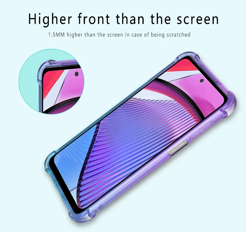 Shockproof Gradient Airbag TPU Case for Moto Moto Edge 50 Pro 40 Neo 30 Ultra Fusion Protective Cover Funda Coque