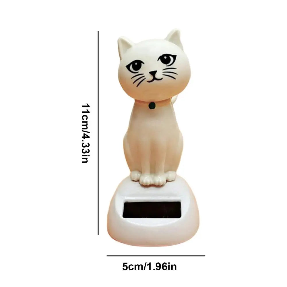 Car Decoration Solar Cartoon Cat Toy Dashboard Decorations Shaking Cat Car Ornaments Small Gadget Decor Car Interior Accessories