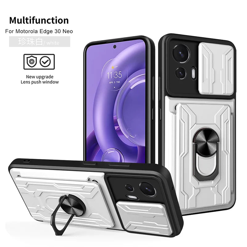For Motorola Edge 30 Neo Case Car Magnetic Holder Stand Armor Phone Cases For Moto Edge30 Lite Edge 30 Fusion Ultra X30 S30 Pro
