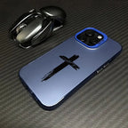 Fashion Black Cross Phone Case for IPhone 16e 16 15 14 13 12 11 Mini Pro Max X XR XSMAX 8 7 Plus Anti Fall Matte Back Cover