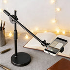 Overhead Tabletop Phone Stand with Boom Arm