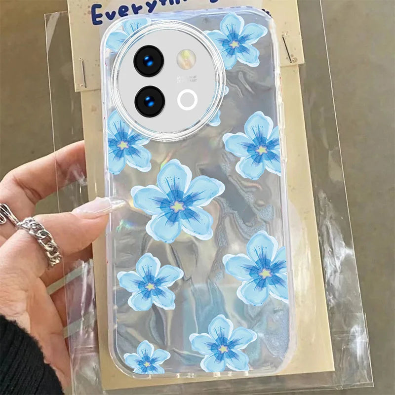 Cat Flower Case For Vivo V29 V40 Lite Y78 Y58 Y38 Y56 5G Fashion Black Colorful Lovely Cute Graphic Print PC Phone Cases Cover