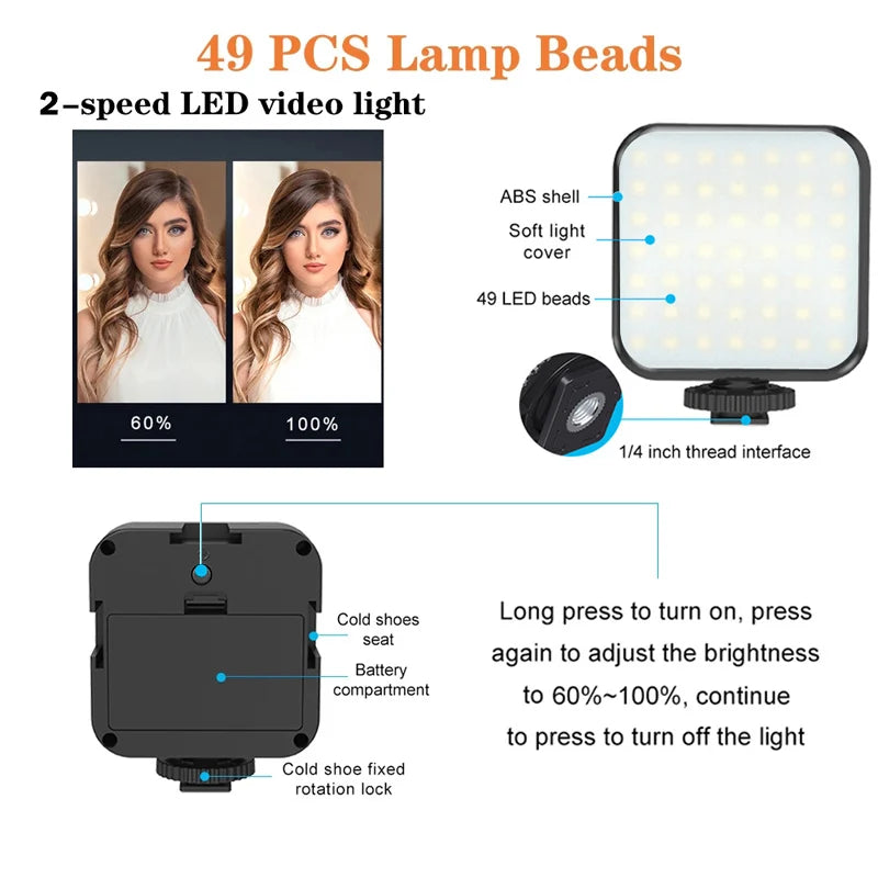 Smartphone Vlogging Kit: Grip Handle, LED Light & Microphone