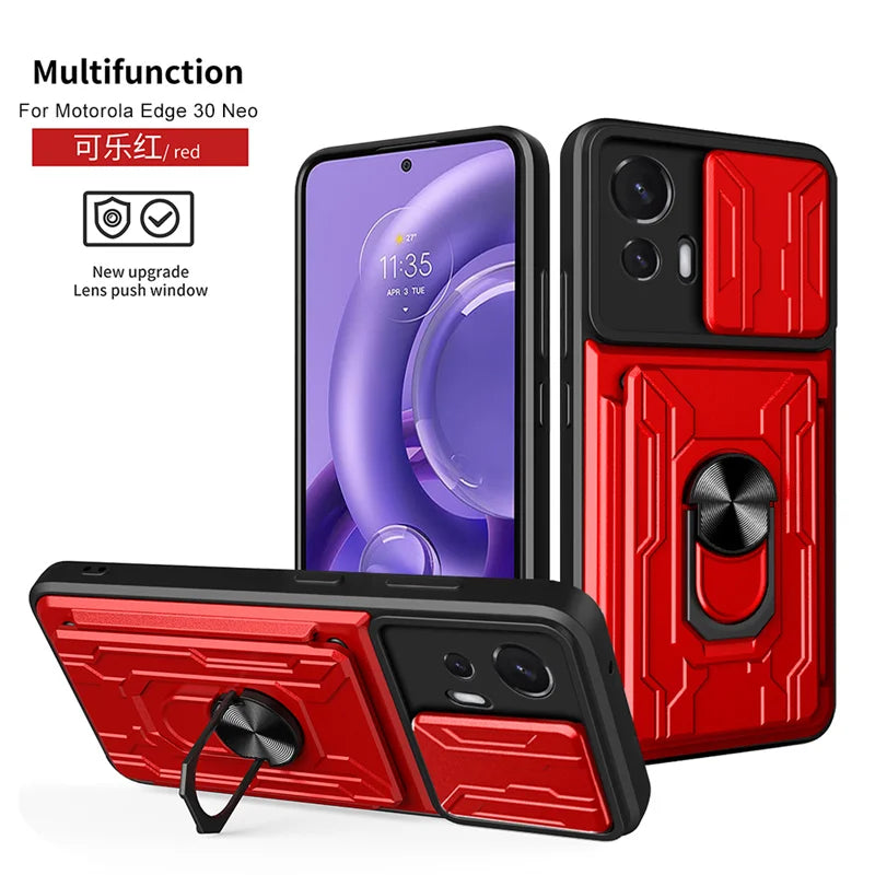 For Motorola Edge 30 Neo Case Car Magnetic Holder Stand Armor Phone Cases For Moto Edge30 Lite Edge 30 Fusion Ultra X30 S30 Pro
