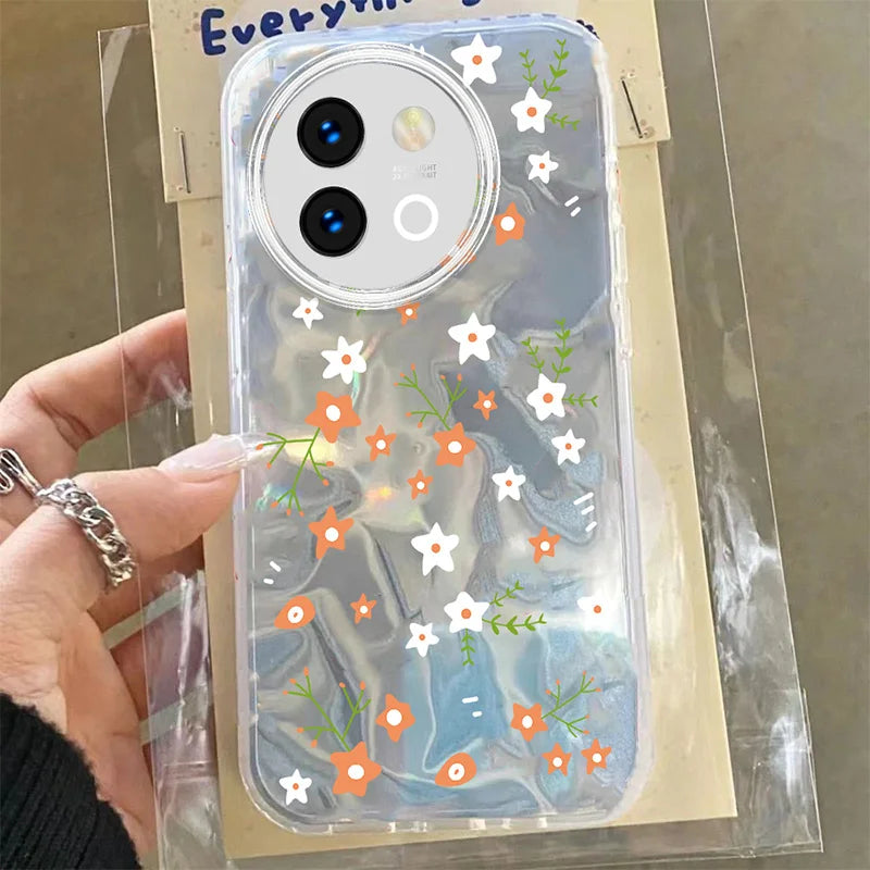 Cat Flower Case For Vivo V29 V40 Lite Y78 Y58 Y38 Y56 5G Fashion Black Colorful Lovely Cute Graphic Print PC Phone Cases Cover